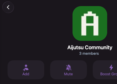 The Add button on the group's profile